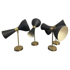 Appliques Vintage anni '80 in ottone e nero -Top Design- set di 4