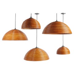 Vintage 1950's Italian Rattan Pendant