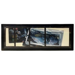 Quadrittico firmato dall'artista hawaiano Doug Young, dipinto Road To Sea, South Kona