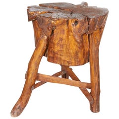 Thick Rustic Chinese Butcher Block Stool/Table