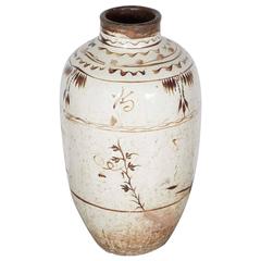 Antique Tall Early 19th Century Chinese Wine Jar