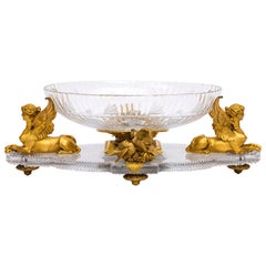 Centro de Mesa/Surtout de Table Baccarat de Cristal Tallado a Mano y Montado en Ormolu