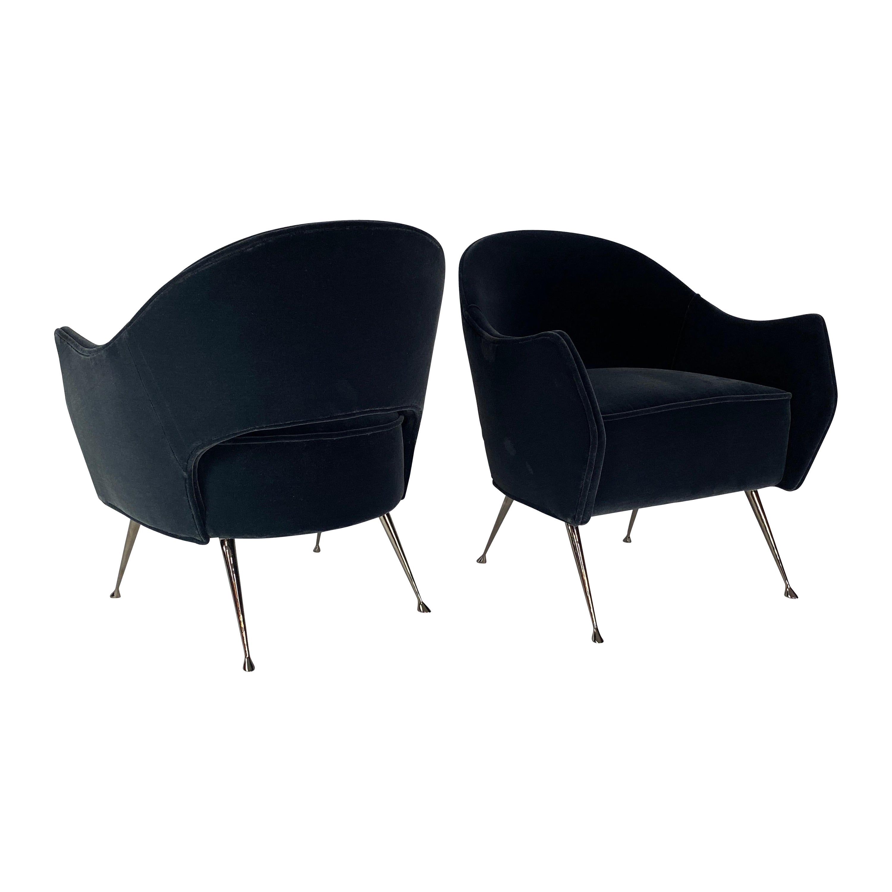 Pair of Briance Chairs, Black Nickel by Bourgeois Boheme Atelier