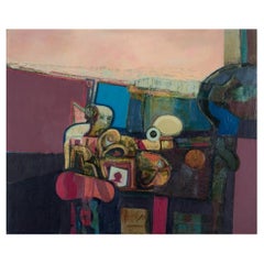 John Picking. Oil on canvas. Abstract composition with a male bust.