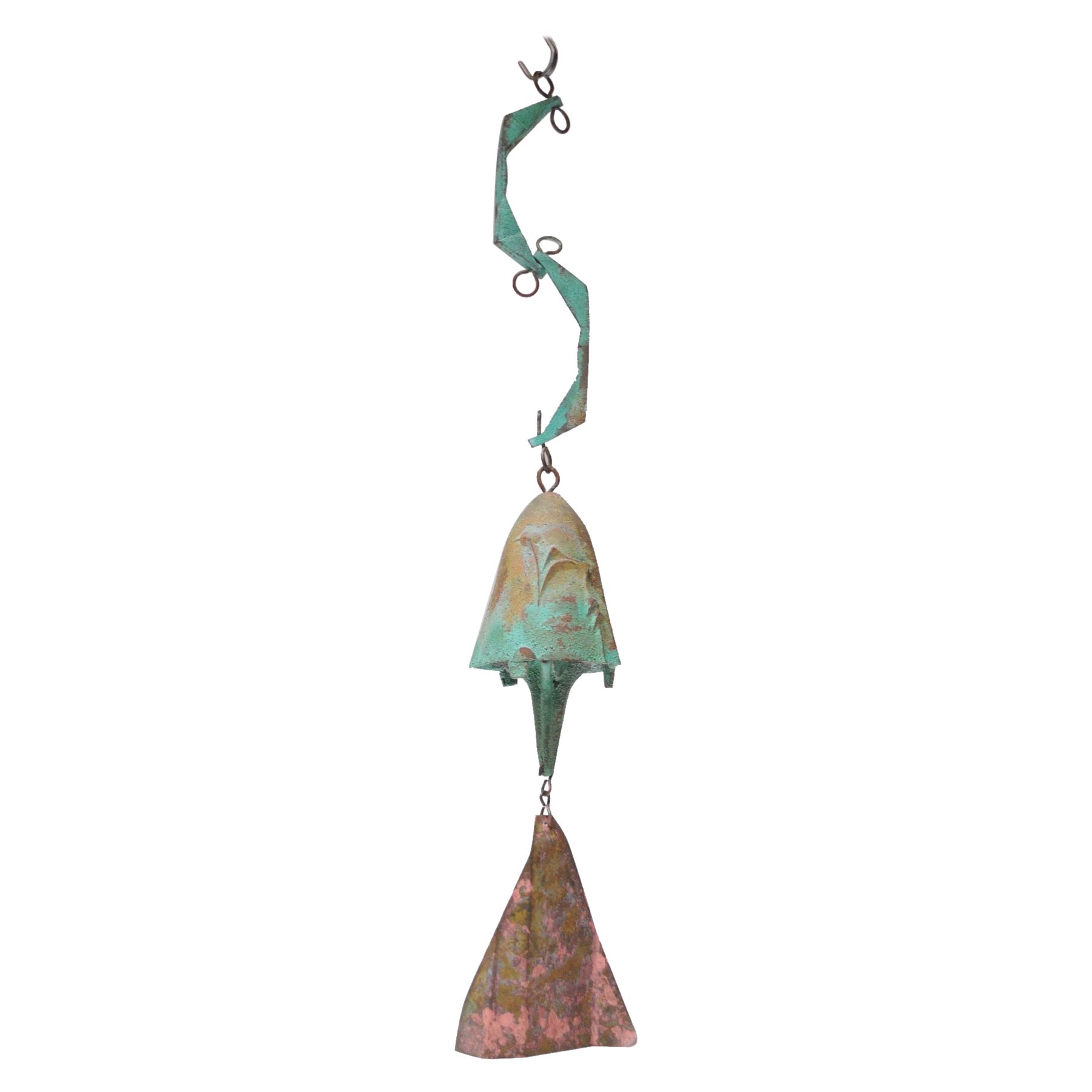 Mehrfarbige Vintage-Bronzeglocke / Wind Chime von Paolo Soleri für Arconsanti, Vintage im Angebot