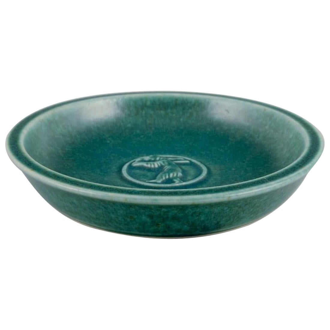 Saxbo, Denmark. Small ceramic bowl featuring a motif of a standing bear. For Sale