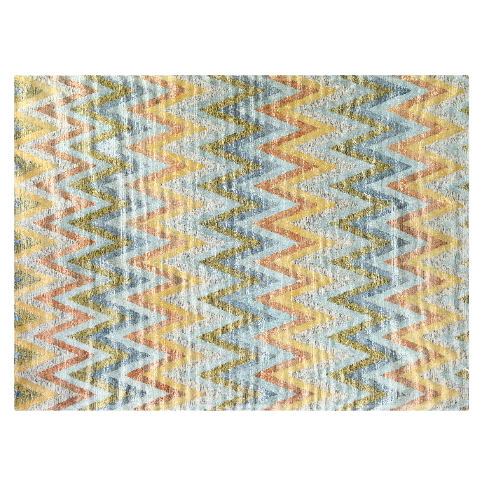 9'x12' Regenbogen Chevron-Teppich im Angebot