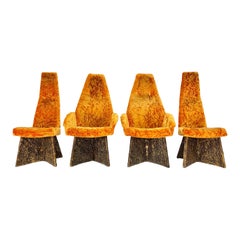 Adrian Pearsall for Craft Associates Goop Brutalist Set of 4 Dining Chairs 1970s