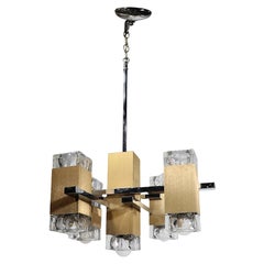 Five Light Hollywood Regency Postmodern Five Light  Sciolari Chandelier c. 1970s