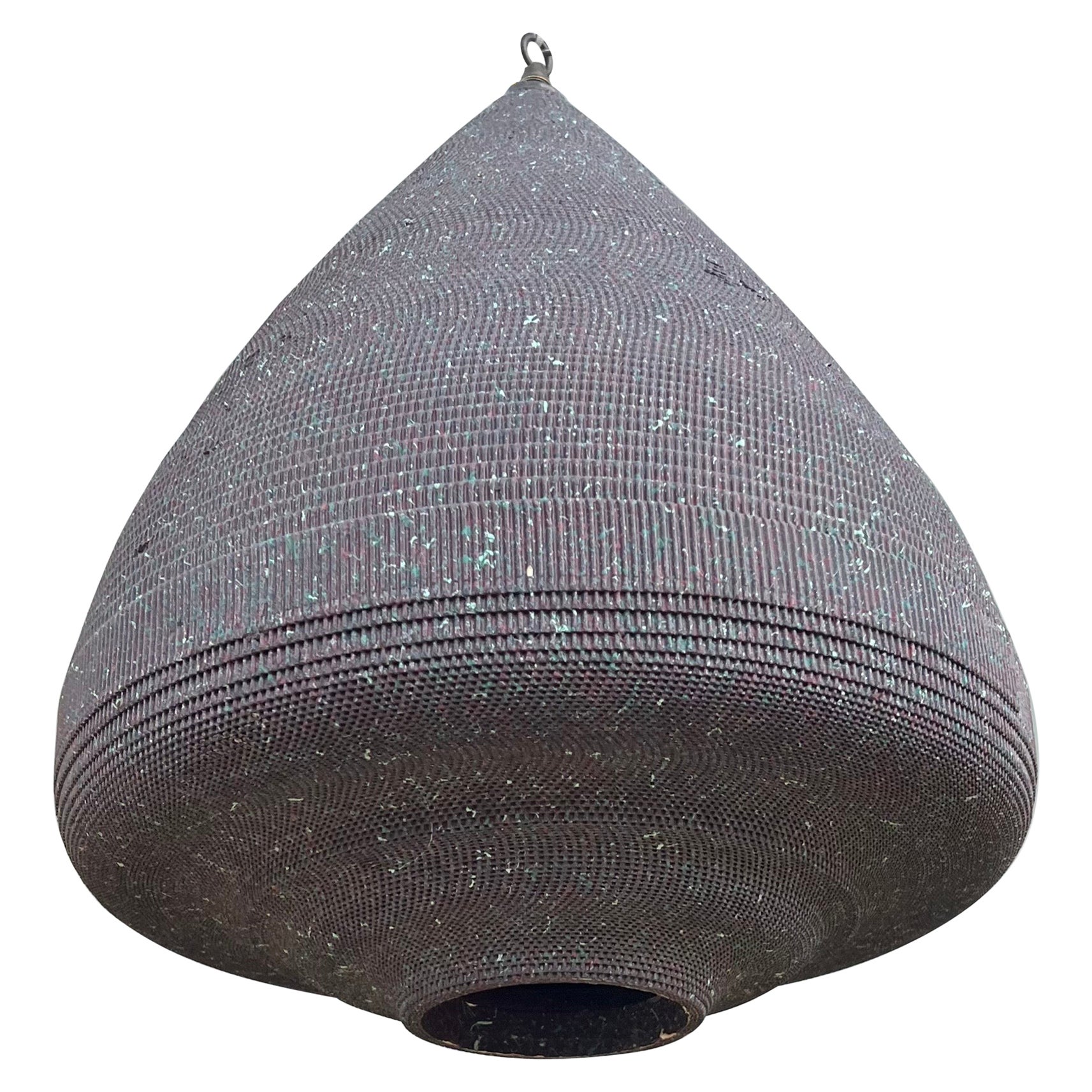 Gregory Van Pelt Attributed Beehive Corrugated Cardboard Splatter Pendant Light