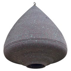 Gregory Van Pelt Attributed Beehive Corrugated Cardboard Splatter Pendant Light