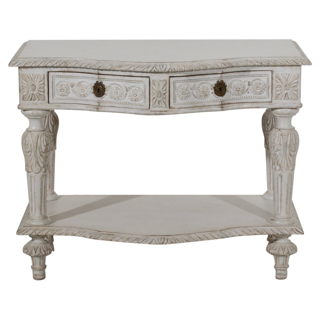 Rare richly carved console table, circa 100 years old. For Sale