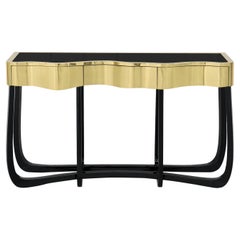 Console Sinuous Gold  - Ottone e impiallacciatura lavorati a mano - Boca Do Lobo