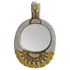 Mithe Espelt Hand Held Mirror in Glazed Ceramic