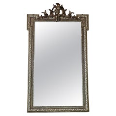 Antique Large C1900 Gilt Overmantle Wall Mirror High-Quality Ornate Design