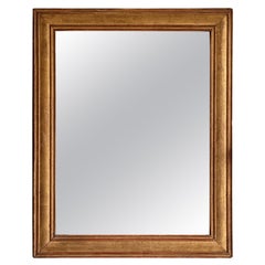 French 18th Century Directoire Gilded Rectangular Mirror, Red undertones