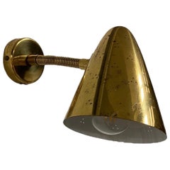 Lisa Johansson-Pape Perforated Brass Wall Sconce Model 50-084, Orno 1950s
