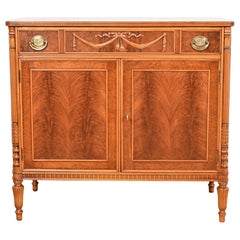 Flint & Horner Antique French Regency Louis XVI Burled Walnut Buffet Server