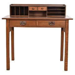 Gustav Stickley Escritorio antiguo Mission Arts & Crafts de roble, recién acabado