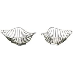 Pair of Italian Silver Plate Wire Baskets