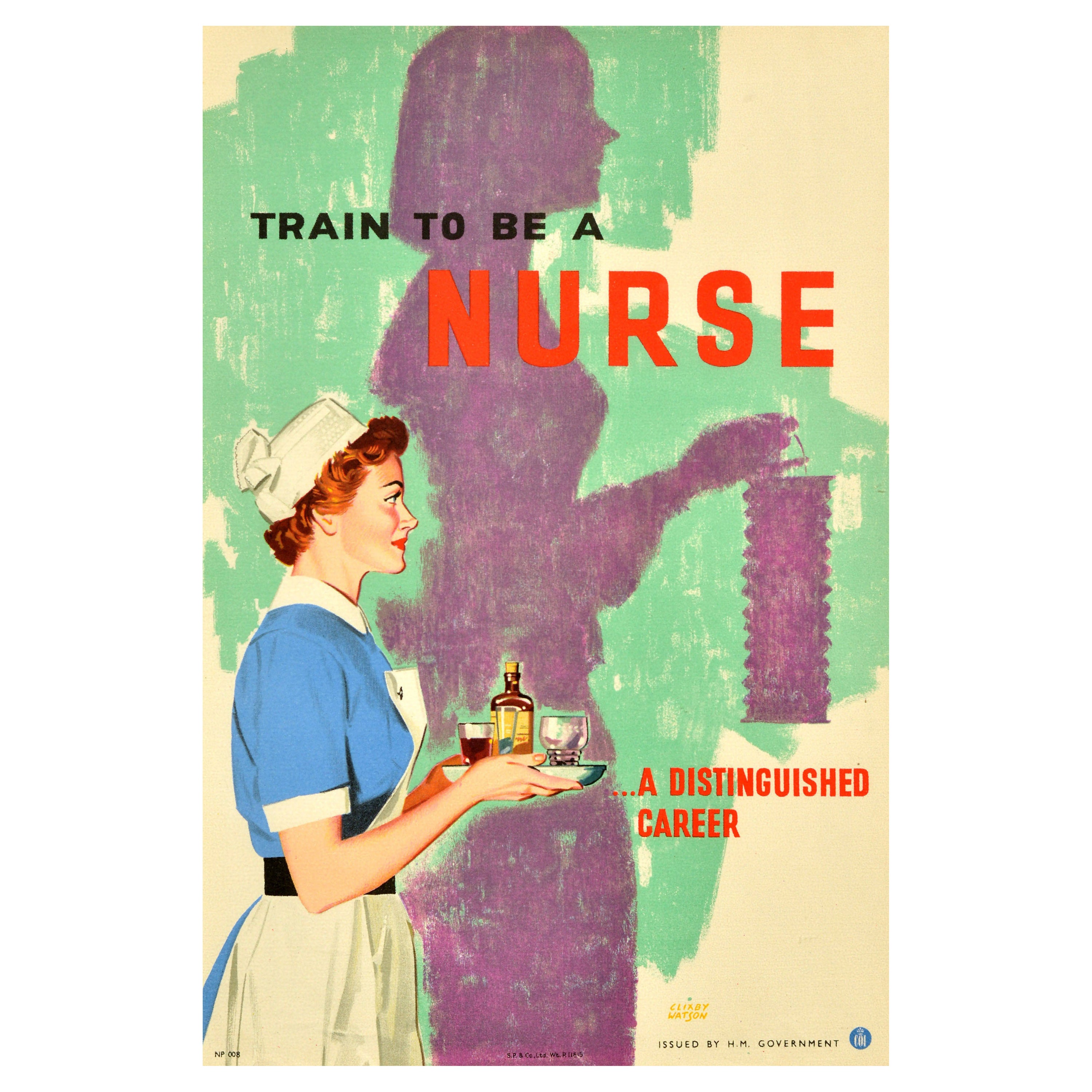Original Vintage War Propaganda Poster Train To Be A Nurse WWII Clixby Watson