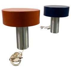 Pair of metal table lamps, 1960s, France