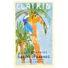 Cartel Vintage Original de Exposición de Arte Pierre Eugene Clairin Sagot Le Garrec