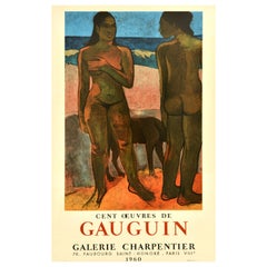 Poster originale d'epoca per mostra Paul Gauguin Galerie Charpentier Tahiti