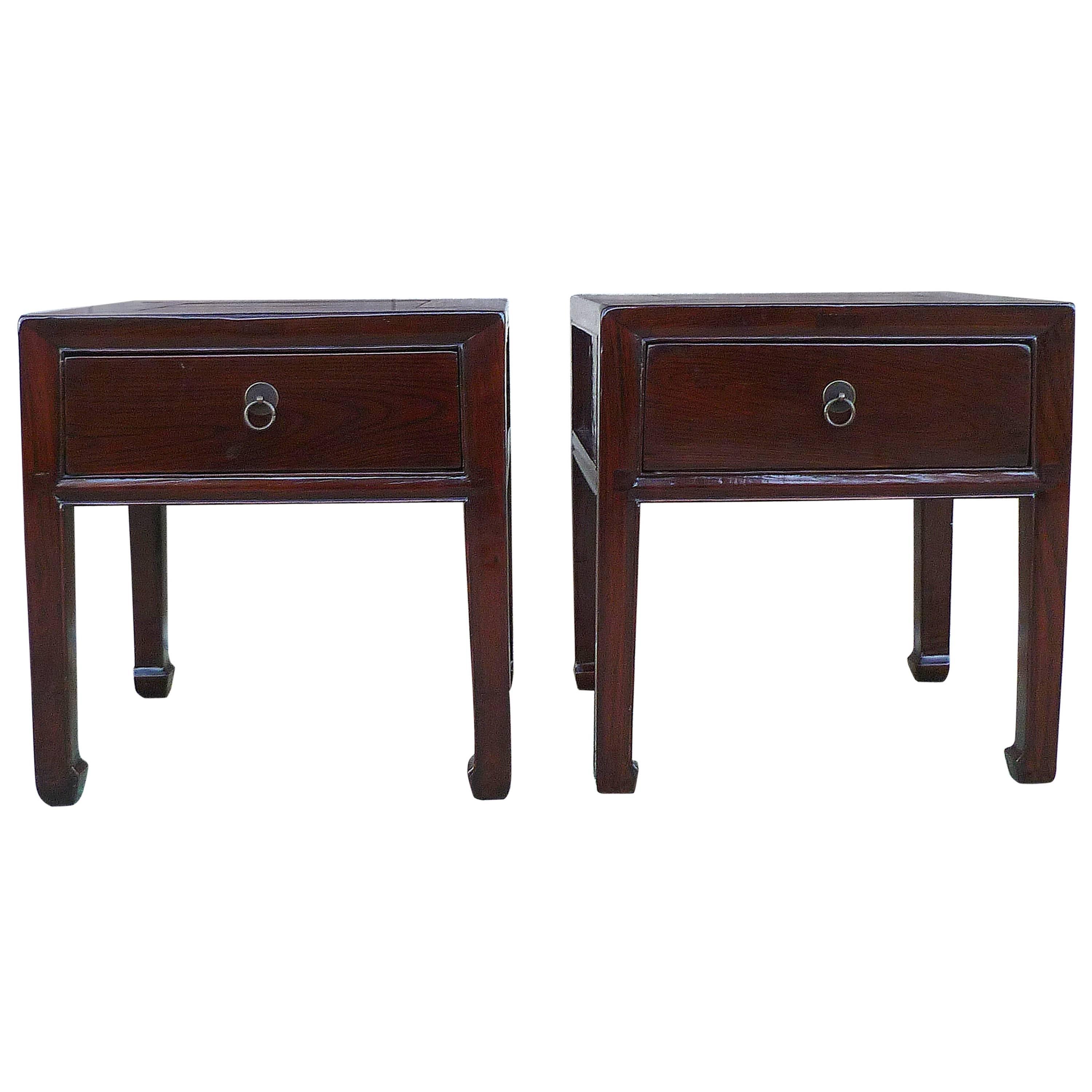 Fine Jumu End Tables with Drawers