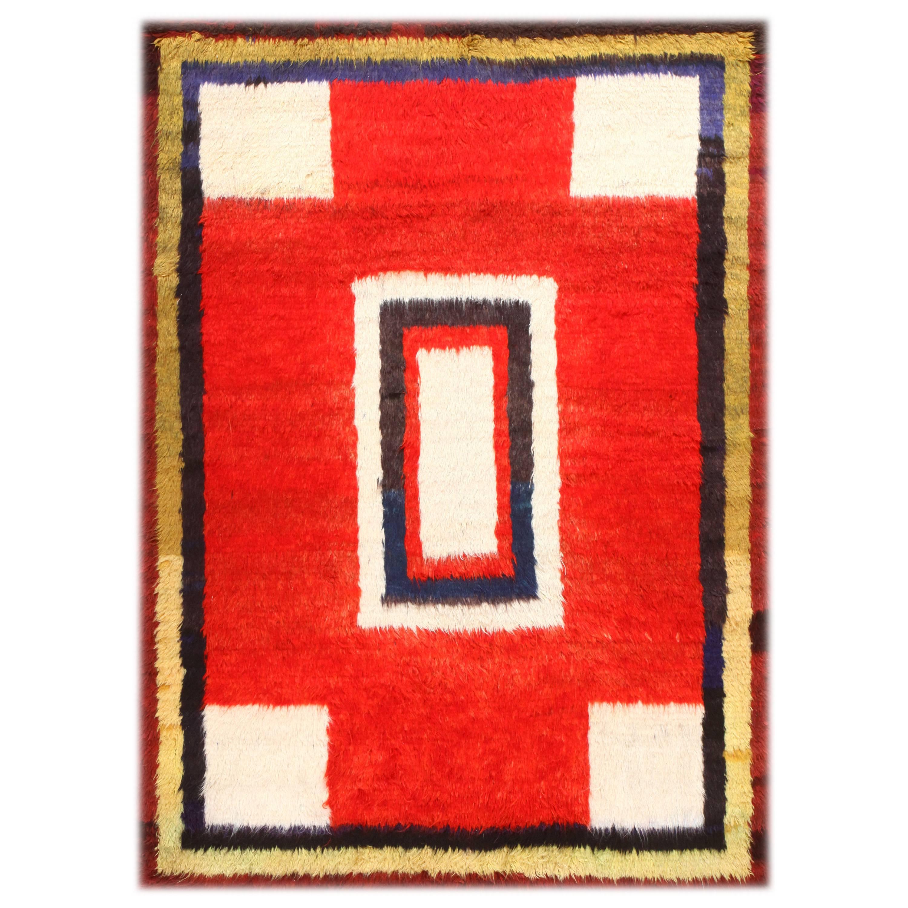Vintage Persian Gabbeh Rug. Size: 5 ft 10 in x 7 ft 9 in (1.78 m x 2.36 m)