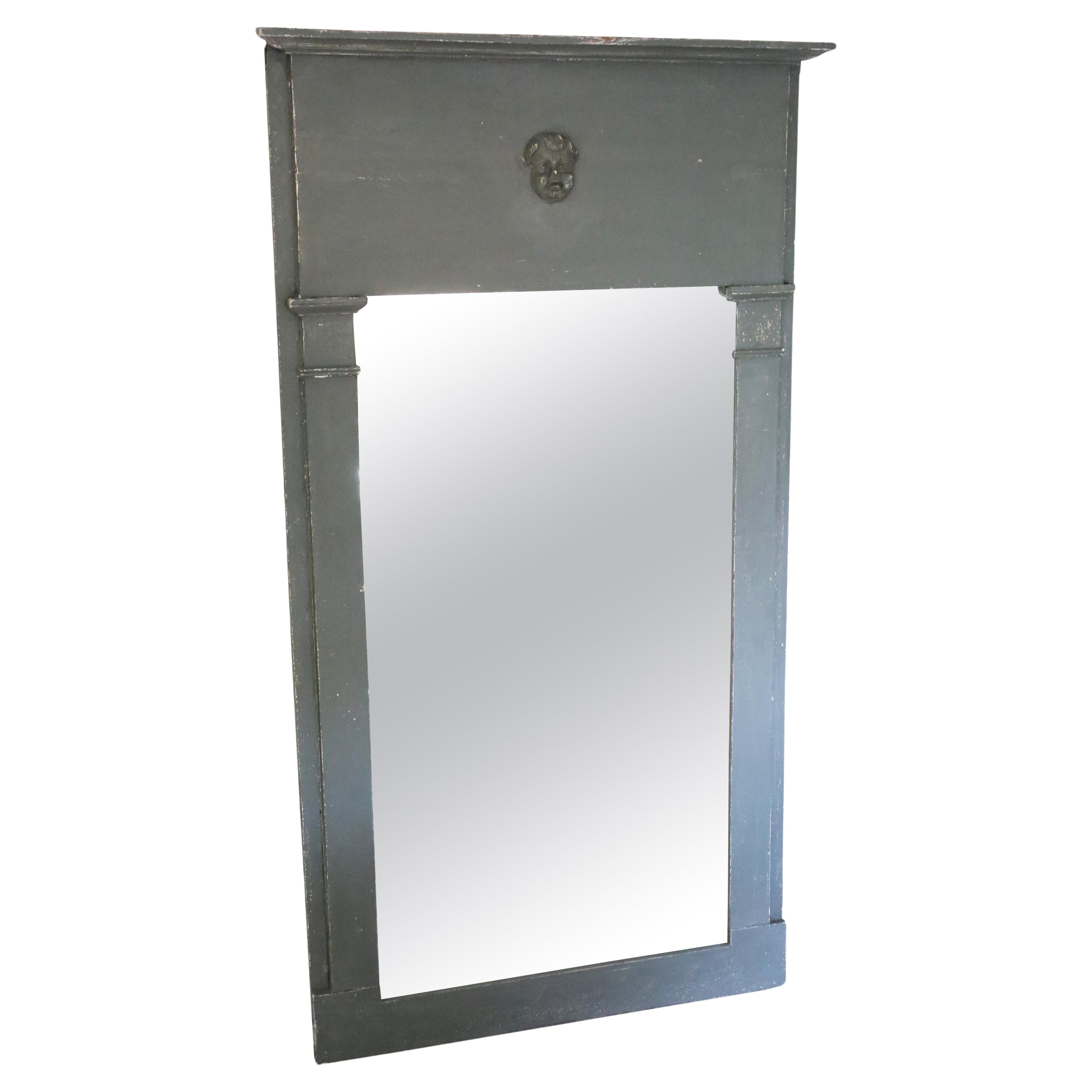 Antique grande specchio da parete Chateau Overmantle dipinto in Francia del 18/19° secolo