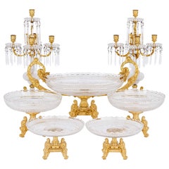 Antique Seven-Piece Crystal and Ormolu Centrepiece Garniture by Baccarat