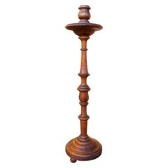 Candelero de pino español tallado a mano de los años 80