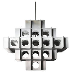 Tenfold 5T 24inch Chandelier Waxed Aluminum Brutalist Pendant Light Customizable
