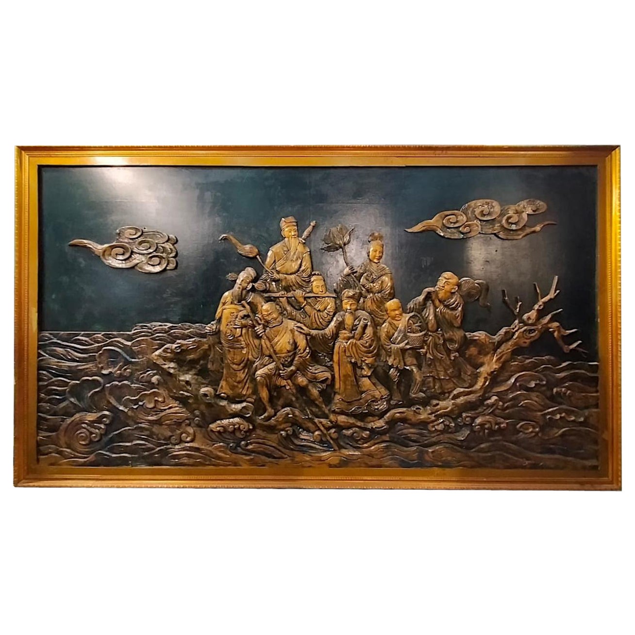 Bajorrelieve China, 1900 los Ocho Inmortales y la "Travesía de los Mares".