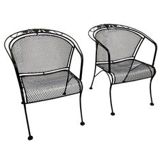 Vintage-Paar  Mid-Century Salterini Curve Back Outdoor Arm Stühle A