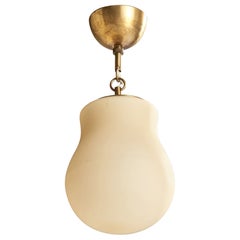 Arvid Böhlmarks Lampfabrik, Pendant Light, Brass, Glass, Sweden, 1940s