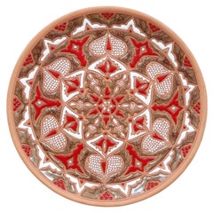 Assiette en argile rouge artisanale grecque