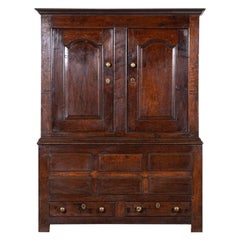 18thC English Oak Livery Cupboard