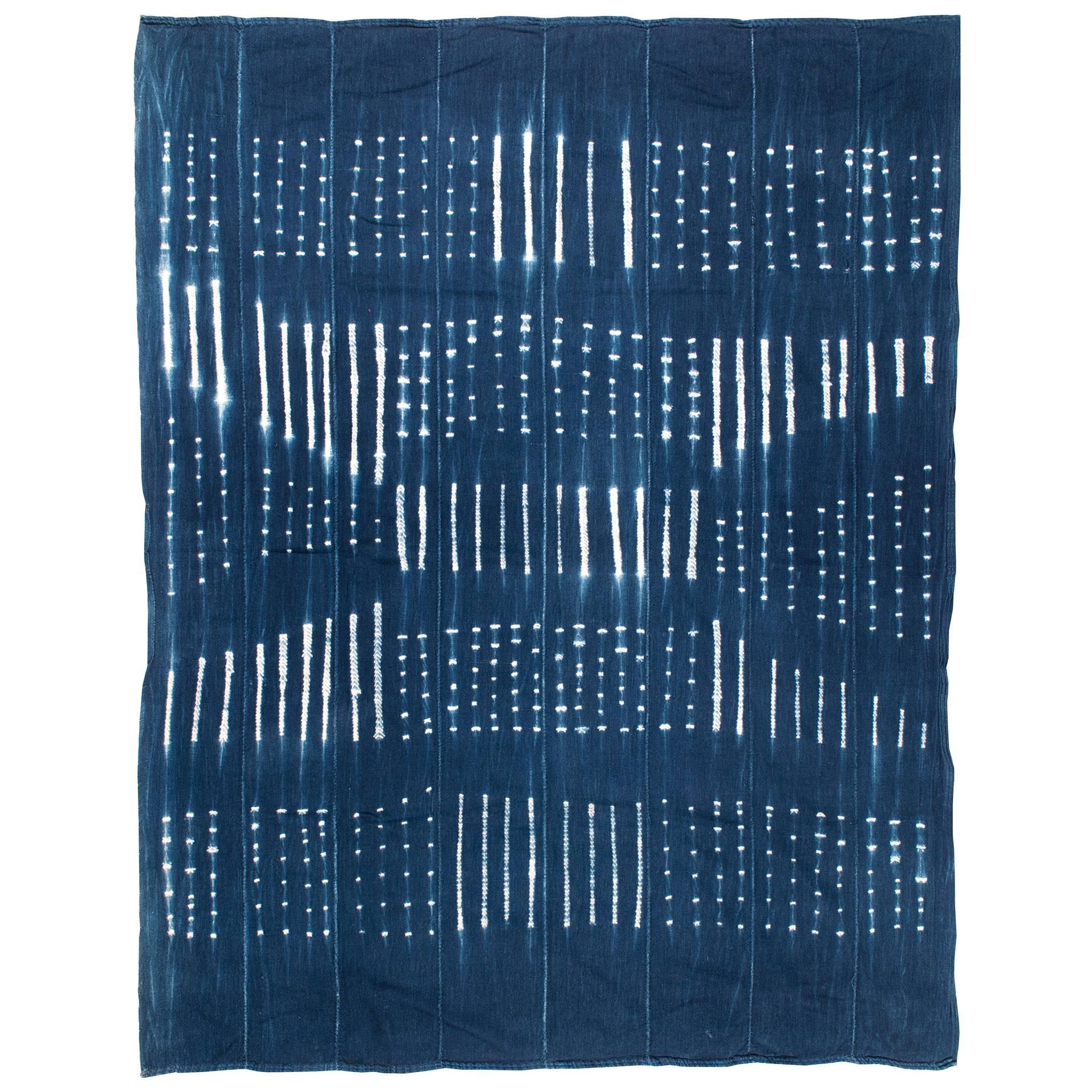 Vintage West African Indigo Dyed Cotton Wrap