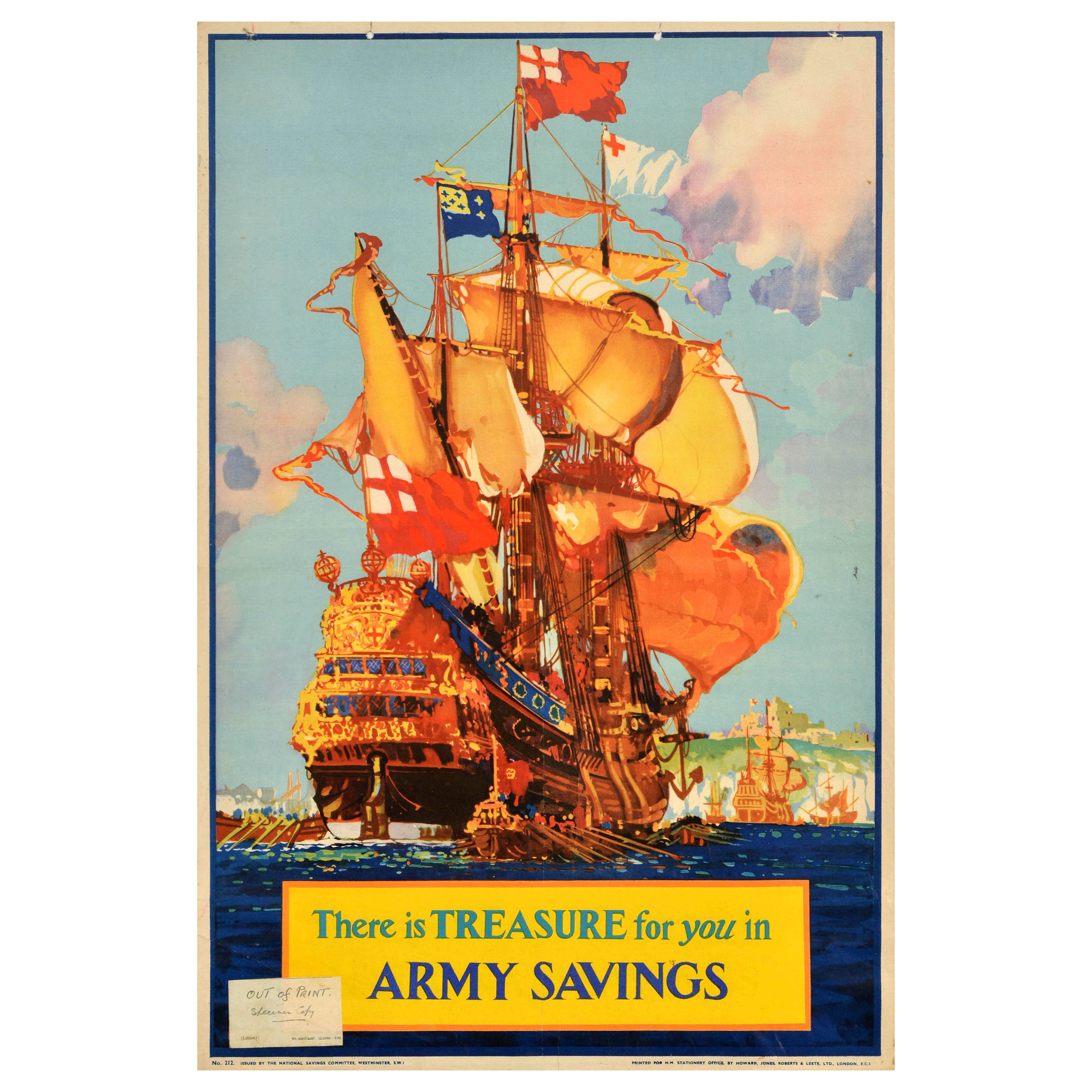 Poster originale della seconda guerra mondiale sul fronte interno dell'esercito Tesoro di risparmio WWII in vendita