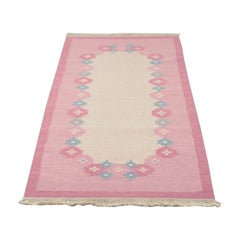 Le créateur de textiles suédois. Chemin de table tissé à la main en pure laine. Milieu du 20e siècle.