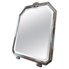 20th century French Art Deco Silver Plate Mirror Table, 1930s