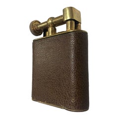 "The Classic Lighter" Brass& Leather Jumbo Tabletop Lighter