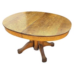 American 19th Century Empire/Mission Tiger Oak Dining Table