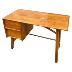 Restored Heywood Wakefield Birch Desk w/ Rattan Legs