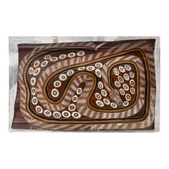 Curly Bardkadubbu Large Australian Aboriginal Art Original Bark Snake Painting