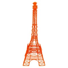 Iconic Eiffel Tower Iron Replica Statue, Powder-Coated in Orange
