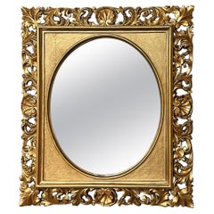 19th Century Italian Hand-Carved Giltwood Mirror ca. 1890