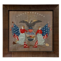 Patriotic "New York" Coat of Arms Silk and Metallic Embroidered Souvenir